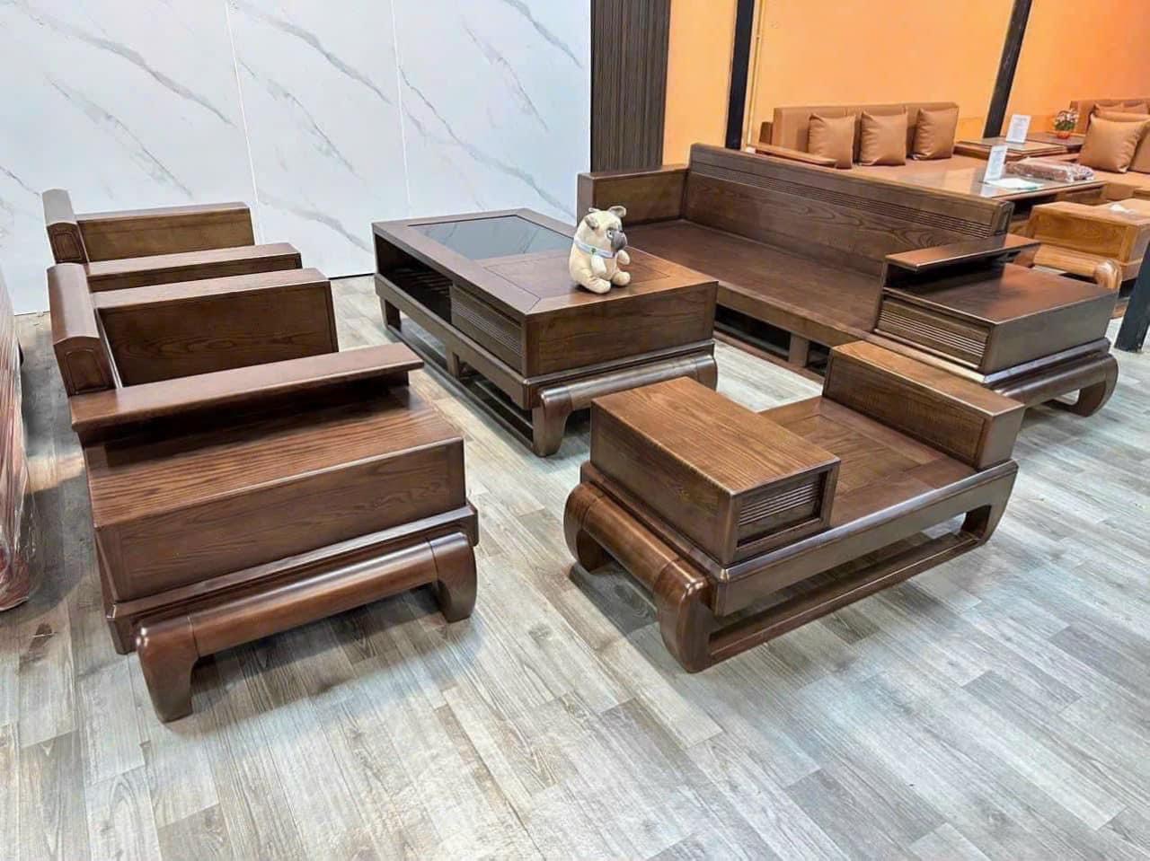 Bộ Sofa Gỗ Đùi Gà Đối Gỗ Sồi Nga